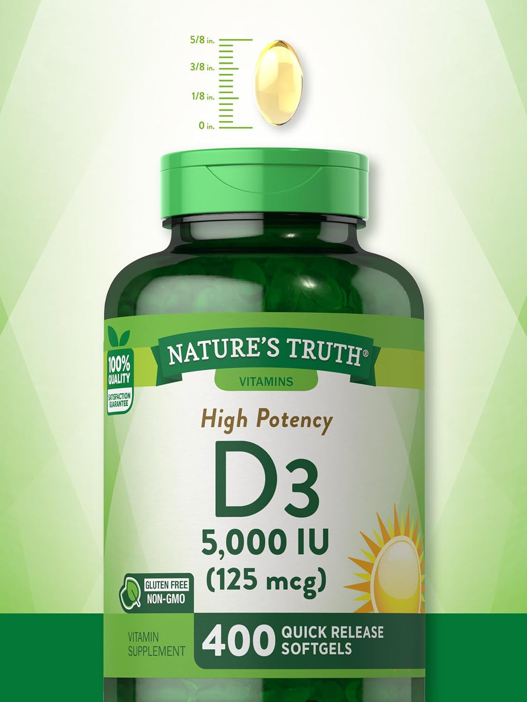 Nature's Truth Vitamina D3 5000 IU - 400 Cápsulas Blandas