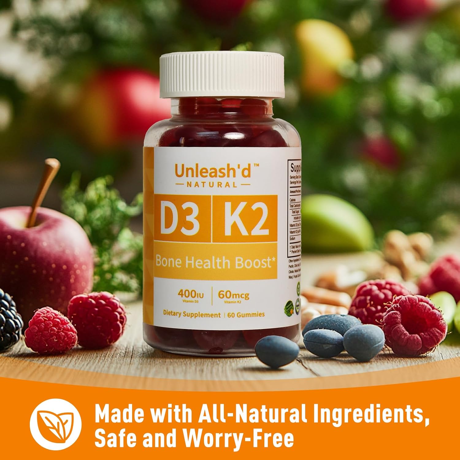 Gominolas de Vitamina D3 y K2 Unleash'd 60 uds