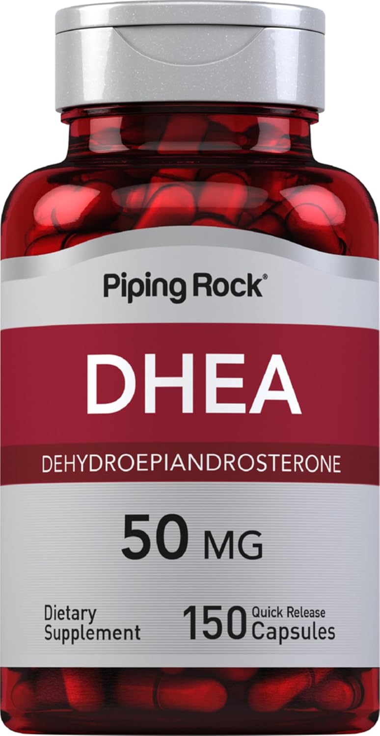 Piping Rock DHEA 50 mg | 150 Cápsulas | Dehidroepiandrosterona | No-GMO y Sin Gluten