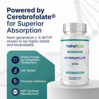Methyl-Life® L-Methylfolate 15 mg – Suplemento de Folato Activo con Cerebrofolate® – Comprimidos Masticables, 90 Unidades