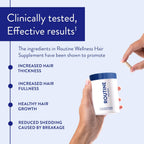 Routine Wellness Suplemento Capilar con Biotina, 180 Cápsulas (3 Envases)