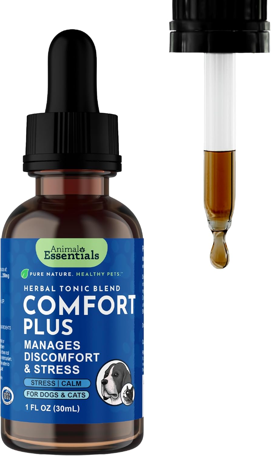 Comfort Plus Herbal Formula para Perros y Gatos, 30 ml - Amapola de California y Escutelaria