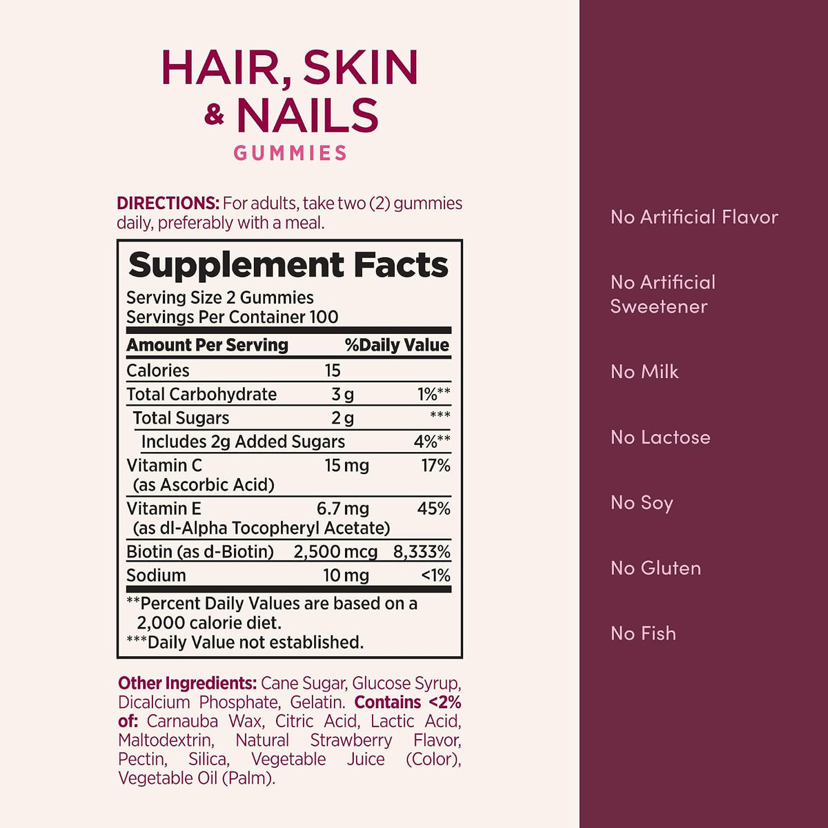 Nature's Bounty Gominolas para Cabello, Piel – La biotina contribuye al mantenimiento de la piel en condiciones – Image 5