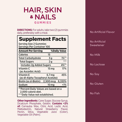 Nature's Bounty Gominolas para Cabello, Piel – La biotina contribuye al mantenimiento de la piel en condiciones – Image 5