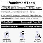 Nootropics Depot Palmitoiletanolamida (PEA) 400mg Cápsulas - Apoyo Articular, Nervioso e Inmune - 180 Cápsulas