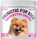 Probióticos para Perros con Enzimas Digestivas y Prebióticos - 30 Masticables Blandos