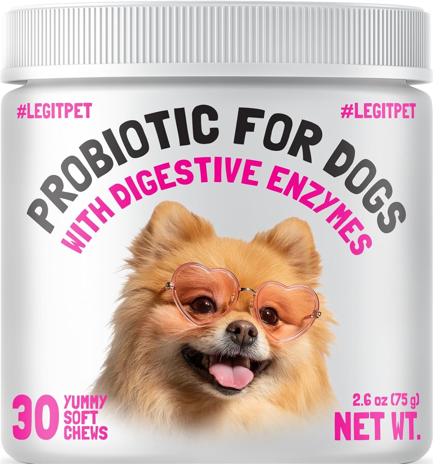 Probióticos para Perros con Enzimas Digestivas y Prebióticos - 30 Masticables Blandos