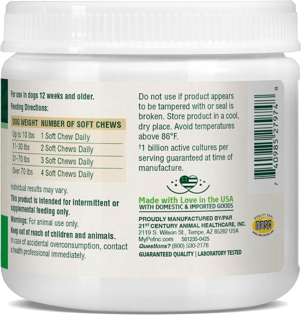 PetNC Natural Care - Masticables blandos Pre y Probióticos para perros sabor hígado y queso, 120 unidades
