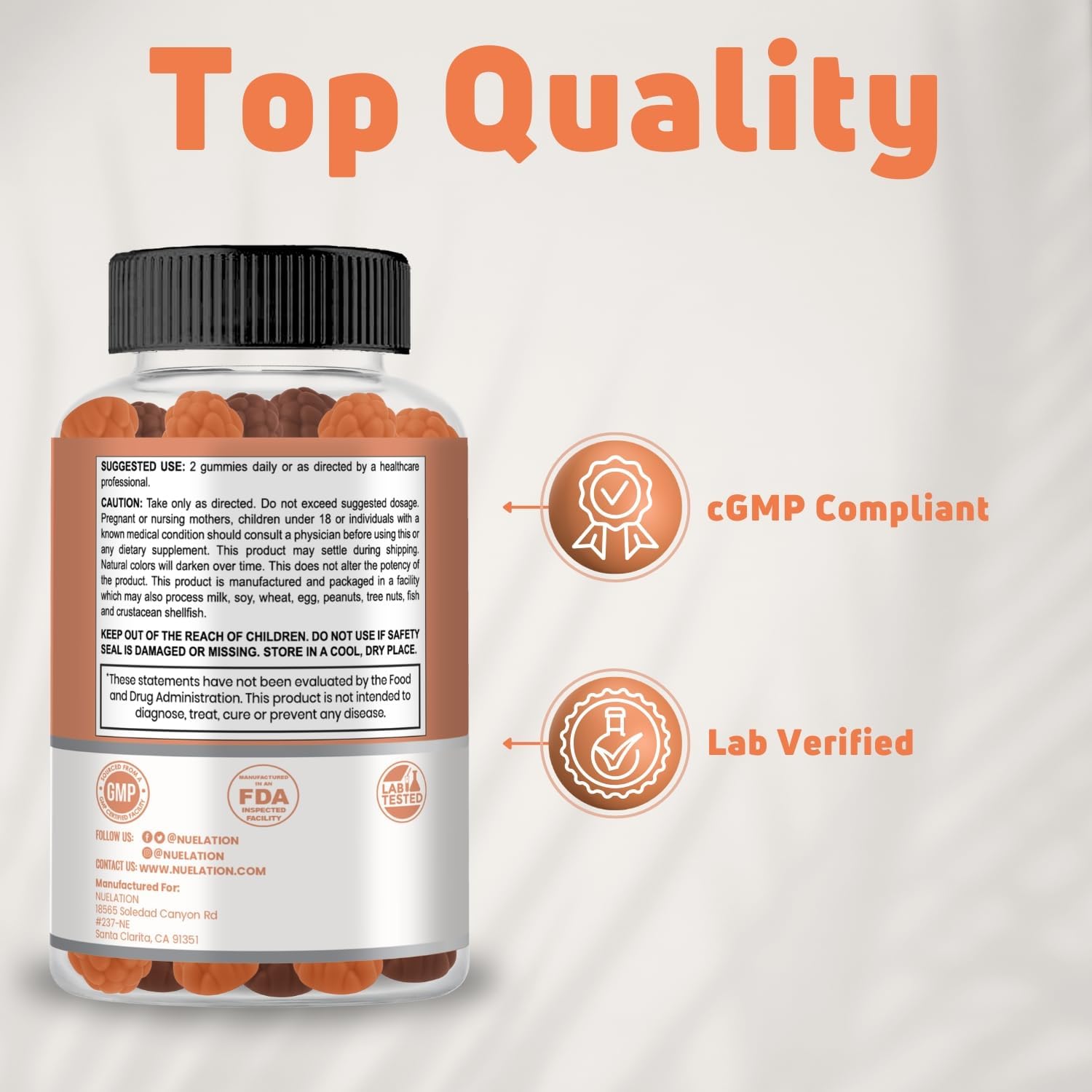NUELATION Gomitas de Vitamina D3 2000 UI - 90 Unidades (45 Dosis) - Sabor Melocotón, Fresa y Frutos del Bosque - Sin Gelatina, Sin Gluten, No-GMO