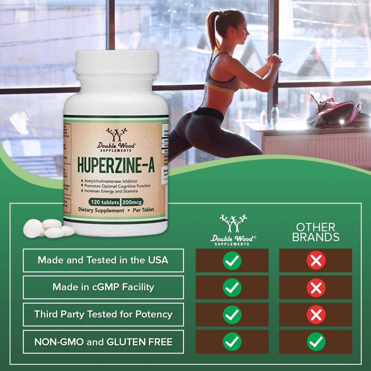 Huperzina A 200 mcg, 120 Comprimidos - Suplemento Cognitivo