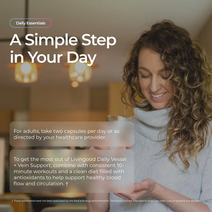 Livingood Daily Vessel & Vein Support - Suplemento para la Circulación y Salud Venosa, 60 Cápsulas – Image 5