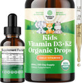 Natures Craft Gotas de Vitamina D3 y K2 para Niños - Suplemento Líquido Orgánico, 2 fl oz