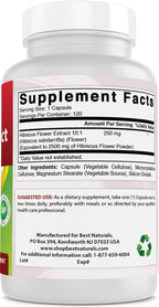 Best Naturals Hibiscus 10:1 Extract (250) - 120 Cápsulas