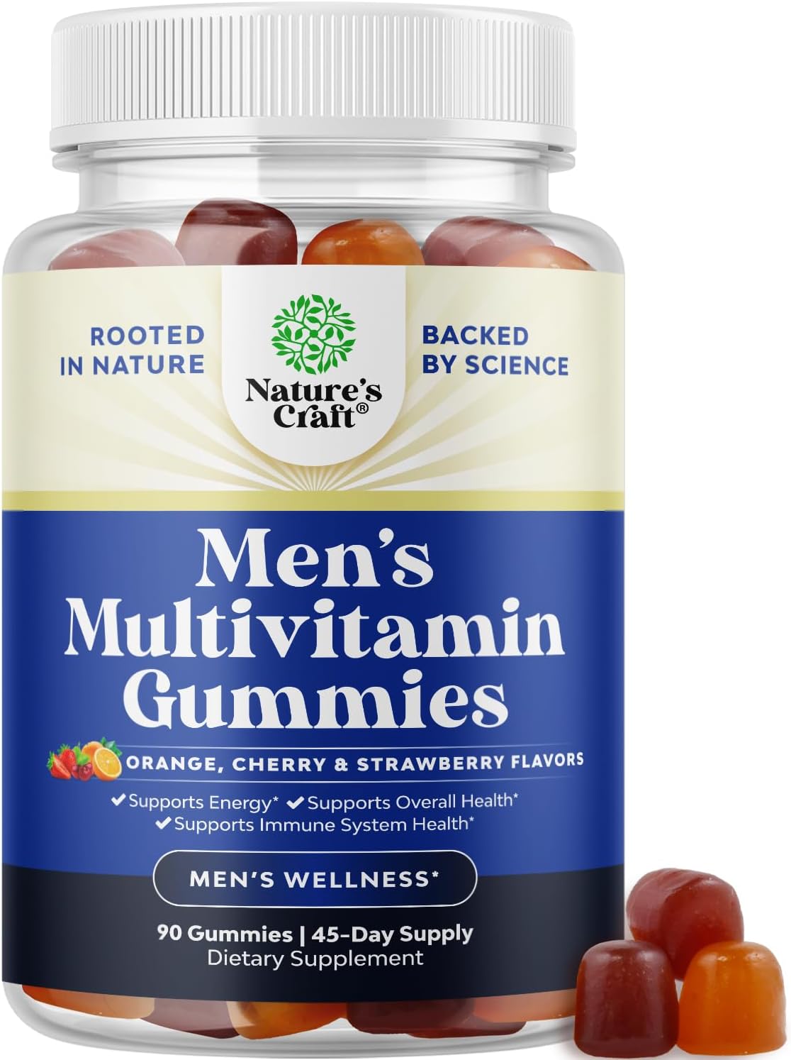 Nature's Craft Multivitamínico Diario para Hombres en Gominolas - 90 Gominolas con Zinc y Biotina
