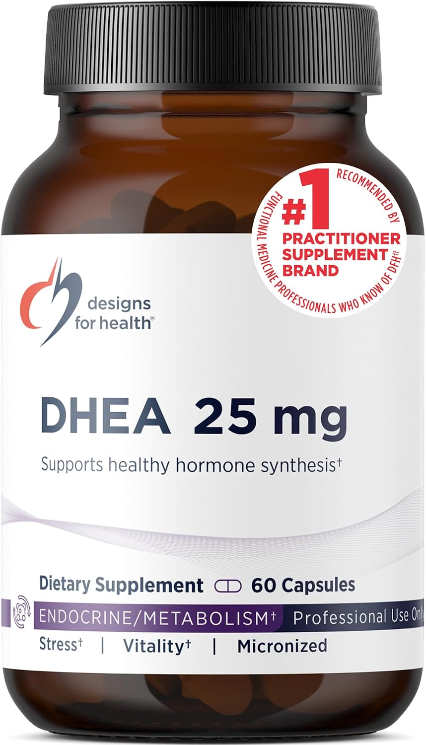 Designs for Health DHEA 25mg - DHEA Supplement for Men and Women - 60 Capsules