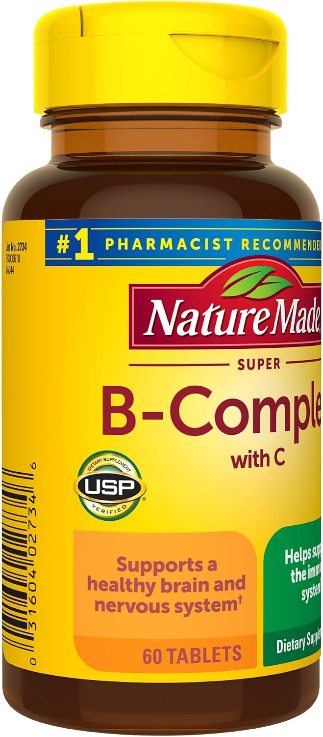 Nature Made Super B Complex con Vitamina C y Ácido Fólico, 60 comprimidos