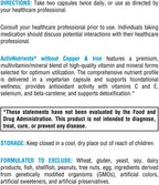 XYMOGEN ActivNutrients Copper-Free Iron-Free - Multimineral Formula - 120 Capsules