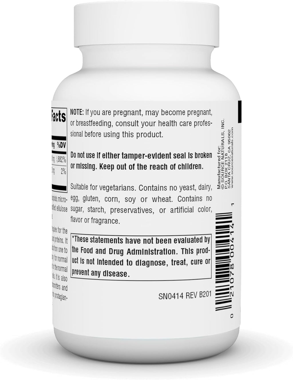 Source Naturals Vitamina B-6 100 mg – 250 Comprimidos