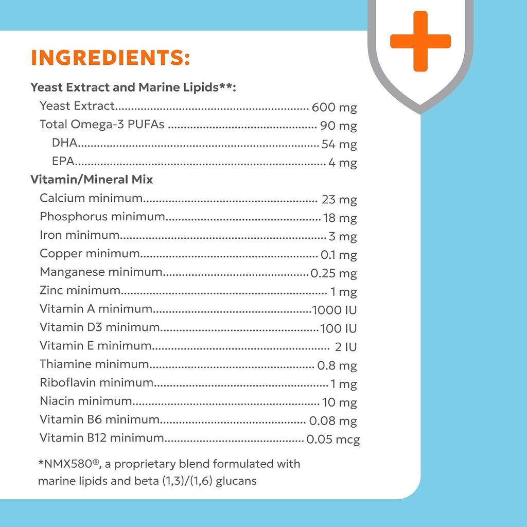 Nutramax Imuquin Suplemento de Apoyo Inmunitario en Polvo para Perros, con Beta Glucanos, Lípidos Marinos, Vitaminas y Minerales, 30 Sobres