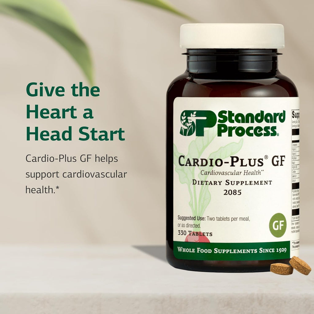 Standard Process Cardio-Plus GF - Cardiovascular Support with Vitamins B6, C, and E - Gluten-Free, Dairy-Free, Soy-Free - 330 Tablets