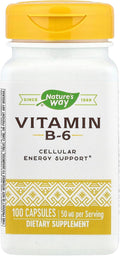 Nature's Way Vitamina B6 Alta Potencia, 50 mg, 100 Cápsulas