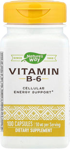 Nature's Way Vitamina B6 Alta Potencia, 50 mg, 100 Cápsulas