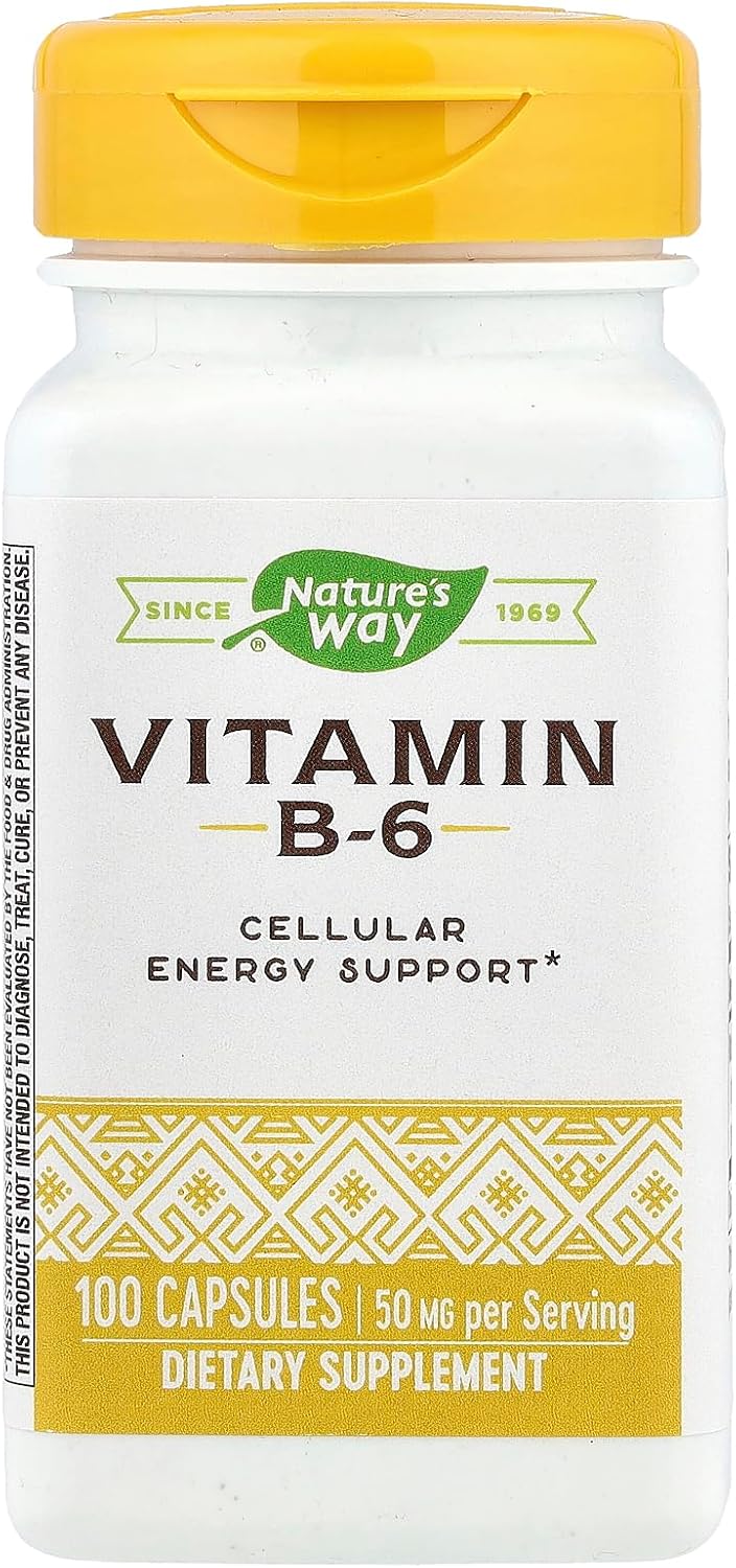 Nature's Way Vitamina B6 Alta Potencia, 50 mg, 100 Cápsulas