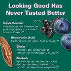 Kuli Kuli Super Gummies - Suplemento para la piel con baobab, saúco y biotina - 60 gominolas veganas, sin gluten