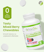 BariSlim Complete Multivitamínico Masticable para Bariátrica - 45 mg Hierro - 90 Comprimidos Sabor Bayas Mixtas