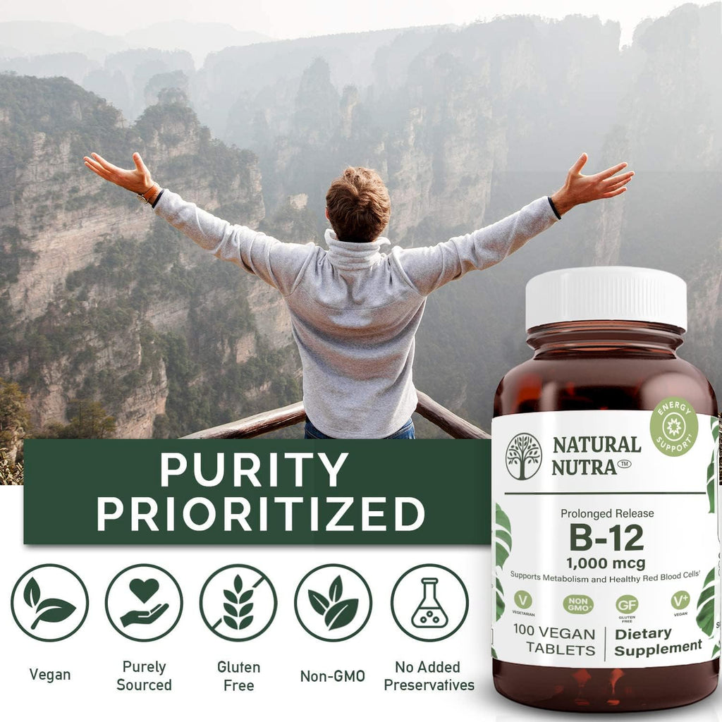 Natural Nutra Vitamina B12 1000 mcg – 100 Comprimidos Veganos