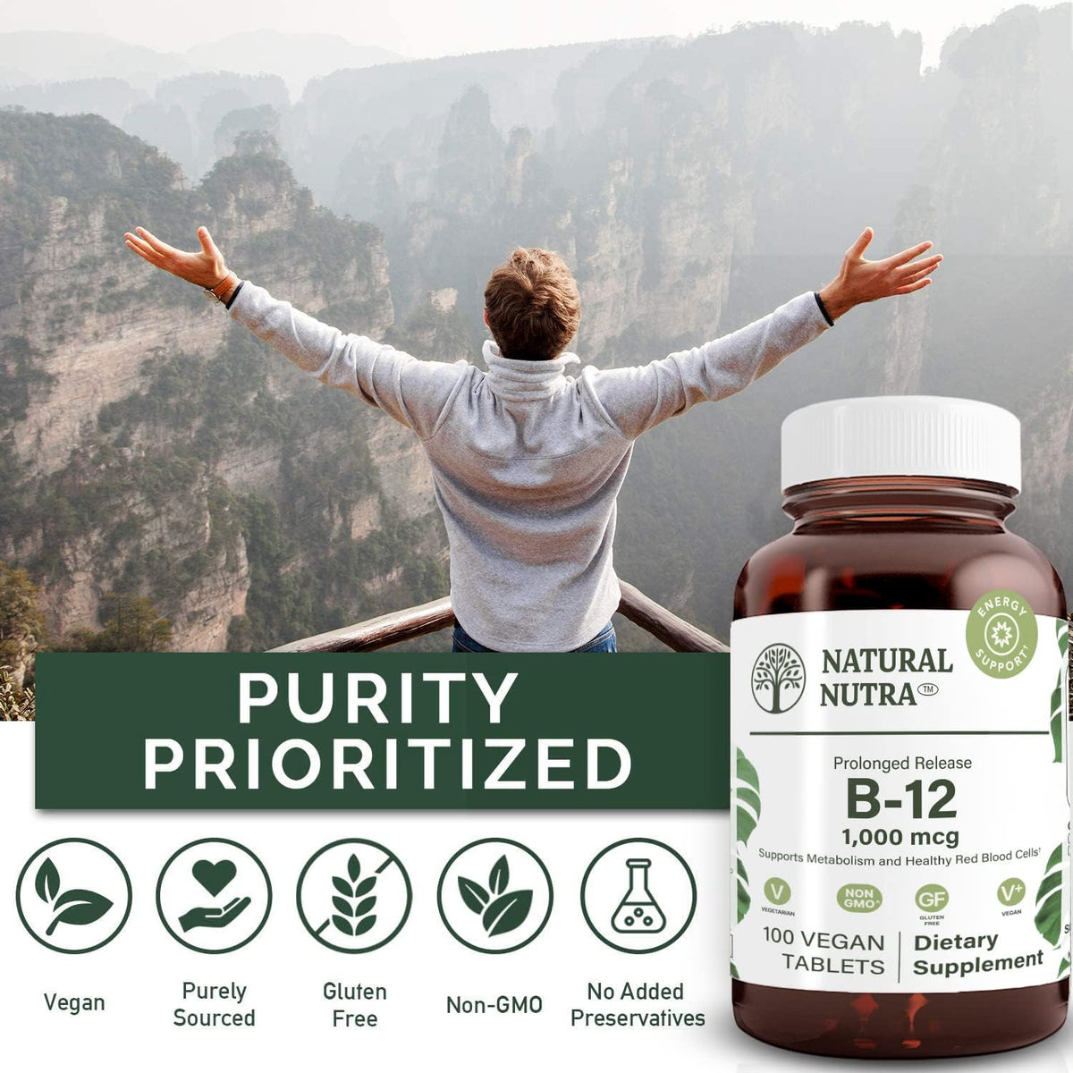 Natural Nutra Vitamina B12 1000 mcg – 100 – Sistema inmunitario: Contribuye al funcionamiento normal del sistema – Image 4