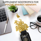 SOLOMON WISDOM Brain Booster – Suplemento Nootrópico para la Memoria – 60 Cápsulas Naturales para Mejorar el Enfoque y la Concentración