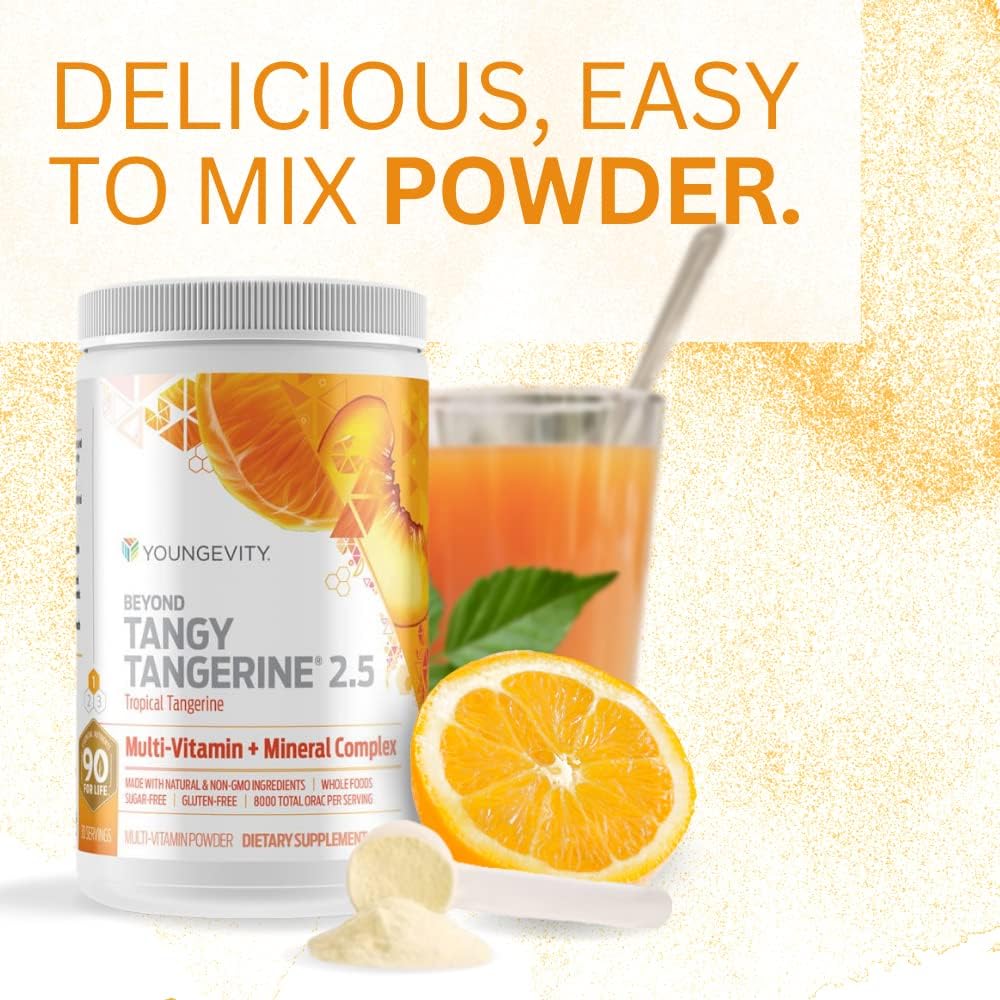 Youngevity Beyond Tangy Tangerine 2.5 Tropical Tangerine - Complejo Multivitamínico y Mineral con Alimentos Naturales (6 unidades)