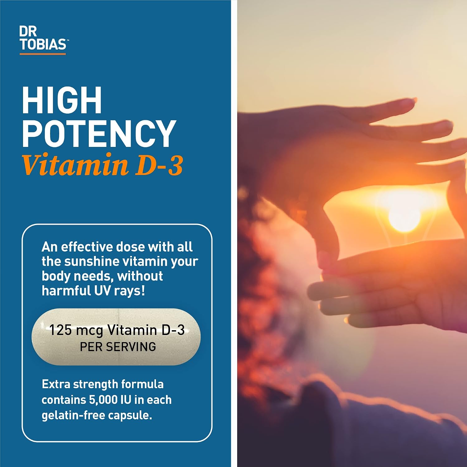 Dr. Tobias Vitamina D3 5000 IU – 90 Cápsulas