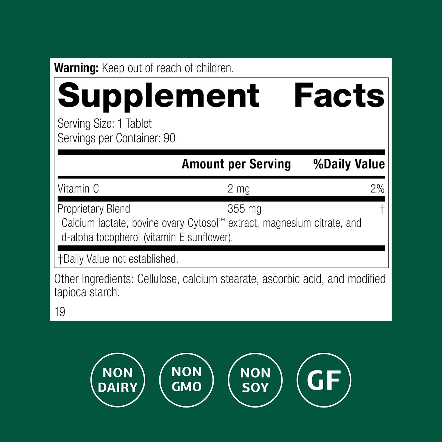 Standard Process Ovex - Suplemento Alimenticio Diario a Base de Alimentos Integrales - 90 Comprimidos (90 Dosis)
