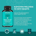 WellPath Zen – Complemento alimenticio para el estrés y el estado de ánimo | Ashwagandha, Rhodiola, L-teanina, Melisa | Cápsulas veganas, 60 unidades