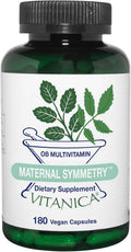 Vitanica Maternal Symmetry, Vitaminas Pre y Postnatales, Veganas, 180 Cápsulas