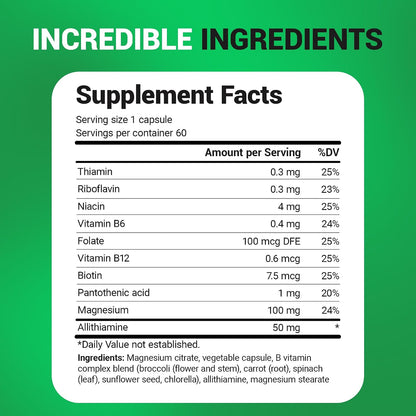 Dr. Berg Complejo de Vitaminas B1, B6, B12 con Allithiamine - 60 Cápsulas – Image 7
