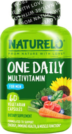 NATURELO Multivitamínico para Hombres - Complejo de Vitaminas y Minerales con Alimentos Ecológicos, 60 Cápsulas Vegetales