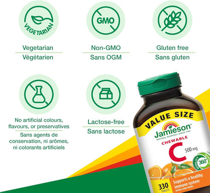 Jamieson Vitamina C Masticable 500 mg - 330 – La protección de las células frente al daño oxidativo. – Image 4