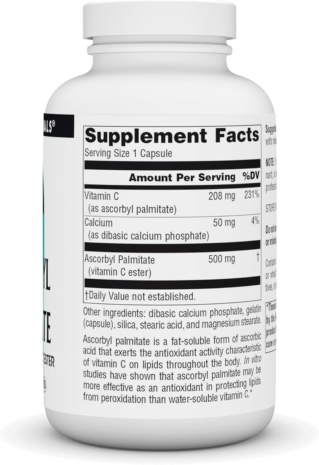 Source Naturals Palmitato de Ascorbilo 500 mg - Vitamina C Liposoluble - 180 Cápsulas