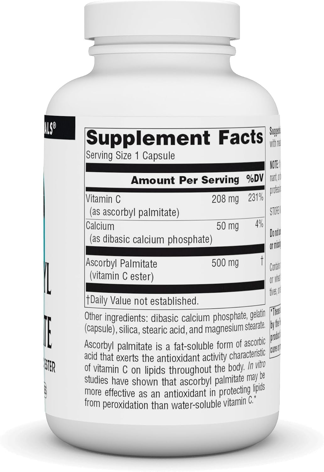 Source Naturals Palmitato de Ascorbilo 500 mg - Vitamina C Liposoluble - 180 Cápsulas