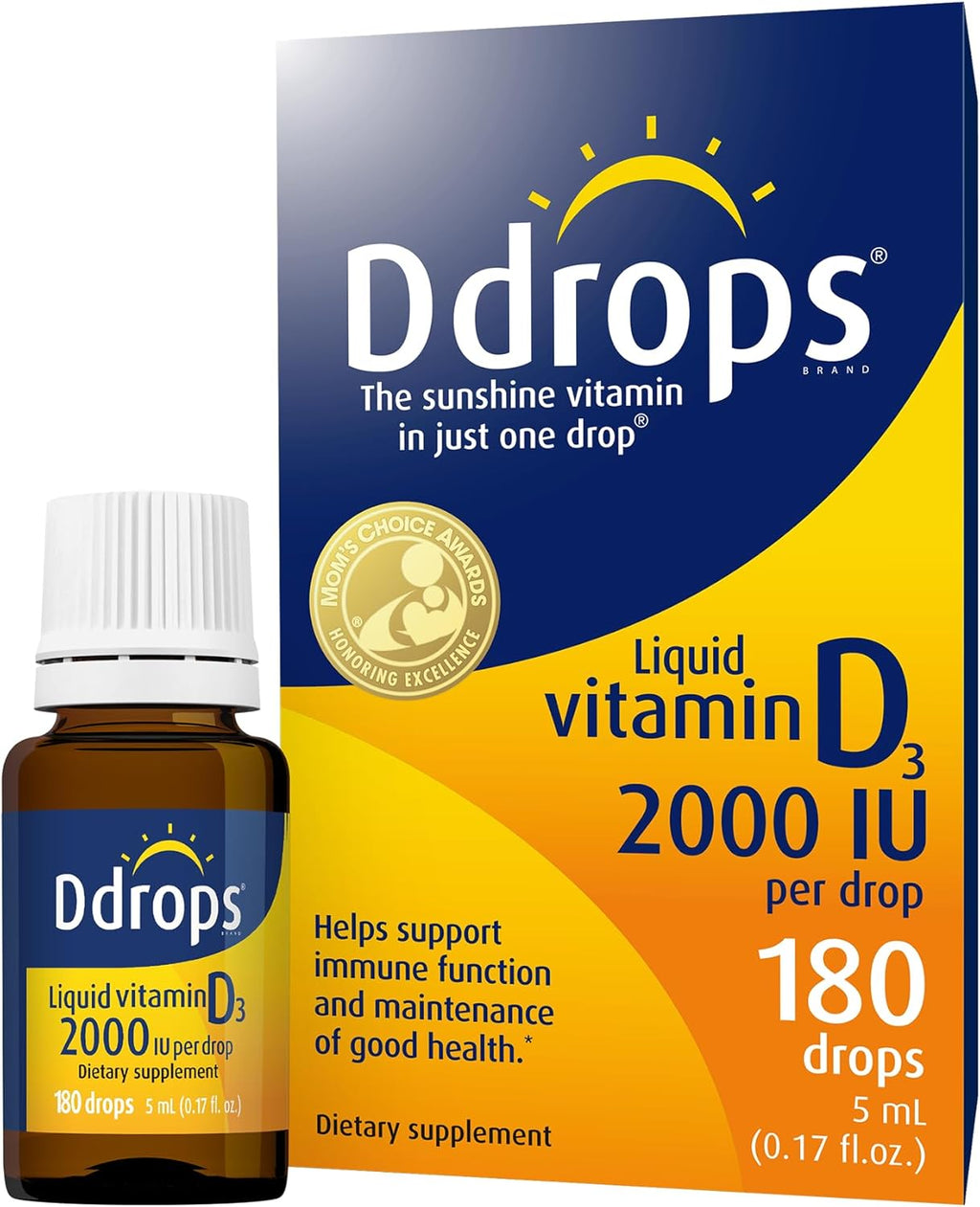 Ddrops Adultos 2000 UI 180 Gotas - Suplemento Líquido de Vitamina D3