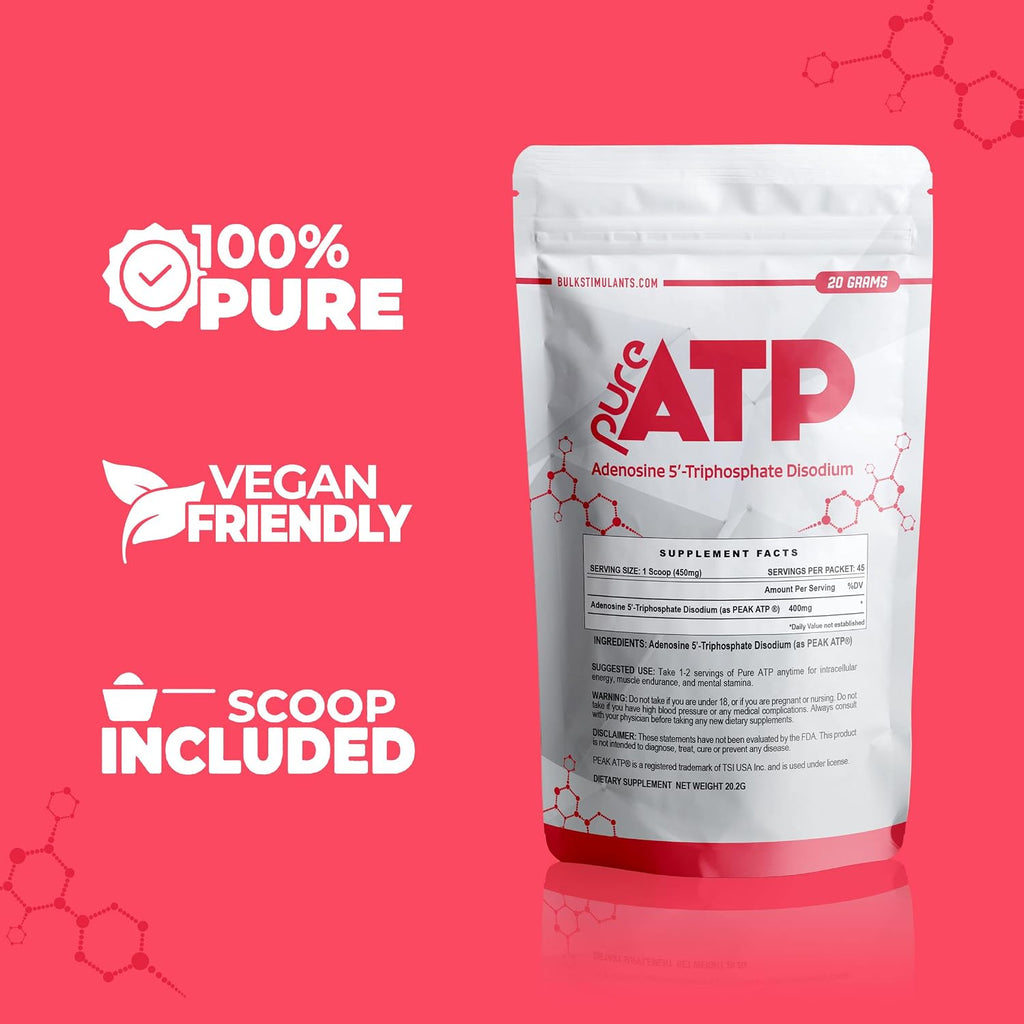 BulkStimulants Pure ATP Adenosine Triphosphate Powder (20 g)