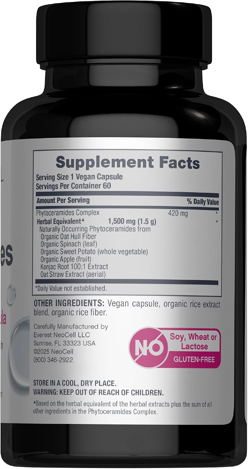 NeoCell Phytoceramide Complex | 60 Cápsulas | Fórmula Avanzada | Ceramidas Vegetales Veganas