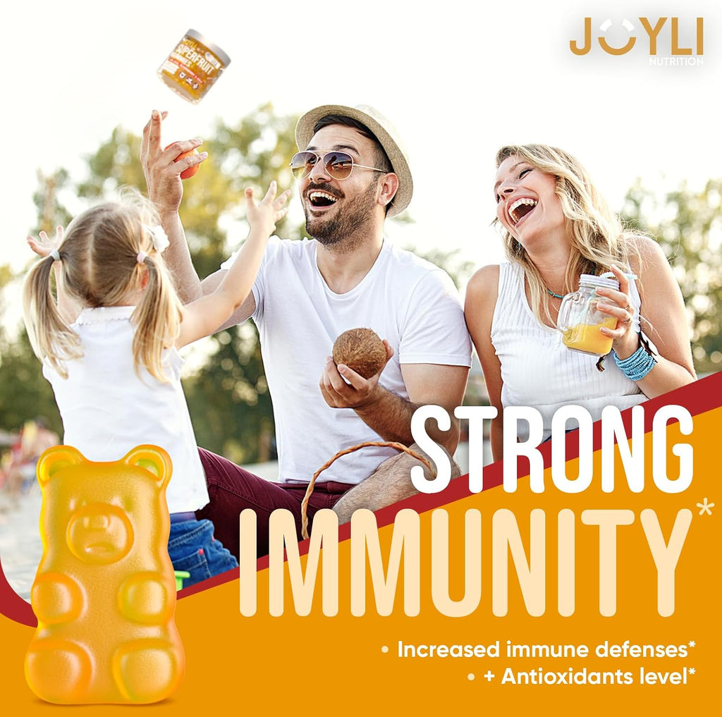 Joyli Superfruit Gummies - Gomitas Multivitamínicas sin Azúcar para Adultos - Vitaminas Naturales con Goji, Saúco, Vitamina A, C, D y E - Apoya la Inmunidad, Digestión y Energía