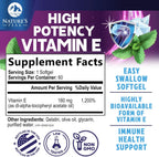 Nature's Peak Vitamina E 180 mg - 60 Softgels - Apoyo Antioxidante e Inmunitario