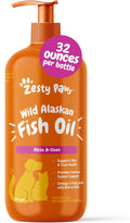 Zesty Paws Aceite de Pescado Salvaje de Alaska para Perros y Gatos - Mezcla de Abadejo y Salmón - Ácidos Grasos Omega 3 EPA y DHA - Apoya la Piel Sensible, el Pelaje y el Sistema Inmunológico - 946 ml