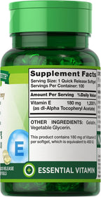 Nature's Truth Vitamina E de Alta Potencia 400 UI Cápsulas Blandas de Liberación Rápida - 100 unidades, paquete de 2