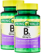 Vitamina B6 100mg – 250 Comprimidos, Alta Potencia, Sin Gluten, Vegetariano (Pack de 2)